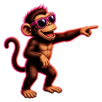 Billboard Monkey mascot pointing at the product lineup
